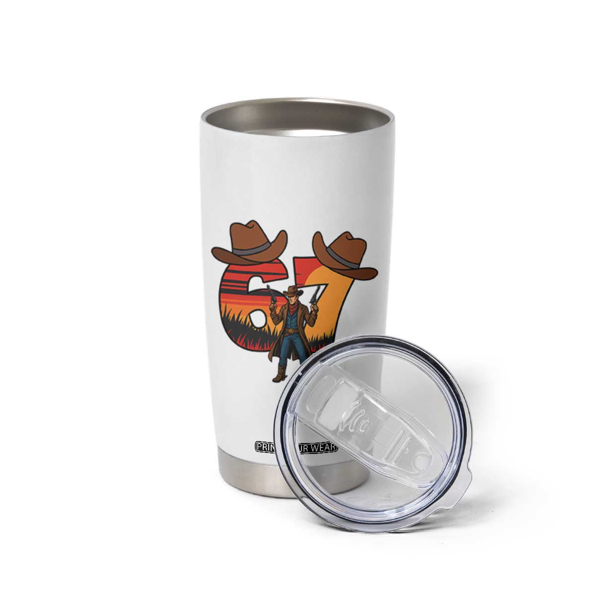 Six Seven Meme Cowboy Tumbler Cup Funny Western 67 Trend Gift TS12 Print Your Wear