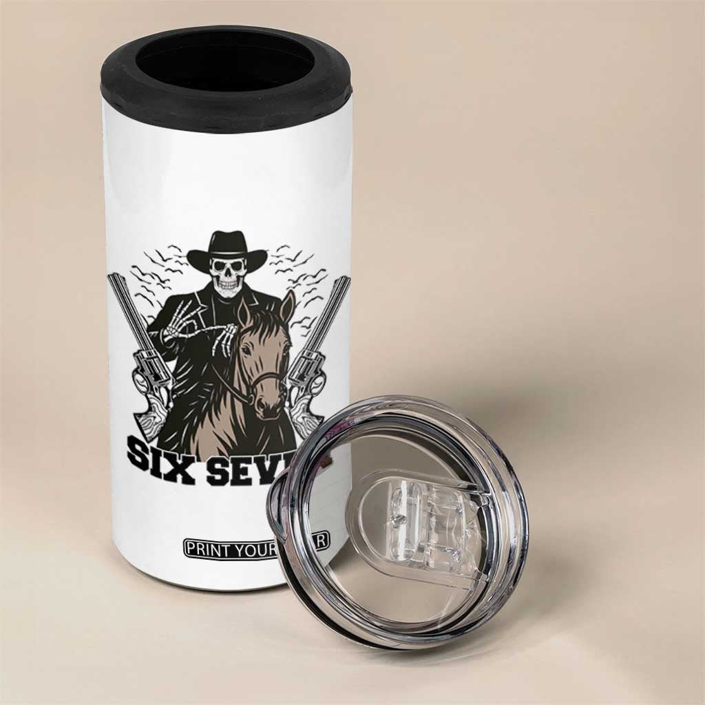 Six Seven Meme Skeleton Cowboy 4 in 1 Can Cooler Tumbler Funny Western Gift TS12 Print Your Wear