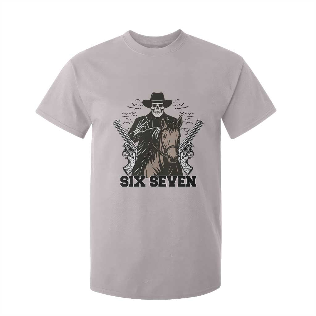 Six Seven Meme Skeleton Cowboy T Shirt For Kid Funny Western Gift TS12 Ice Gray Print Your Wear