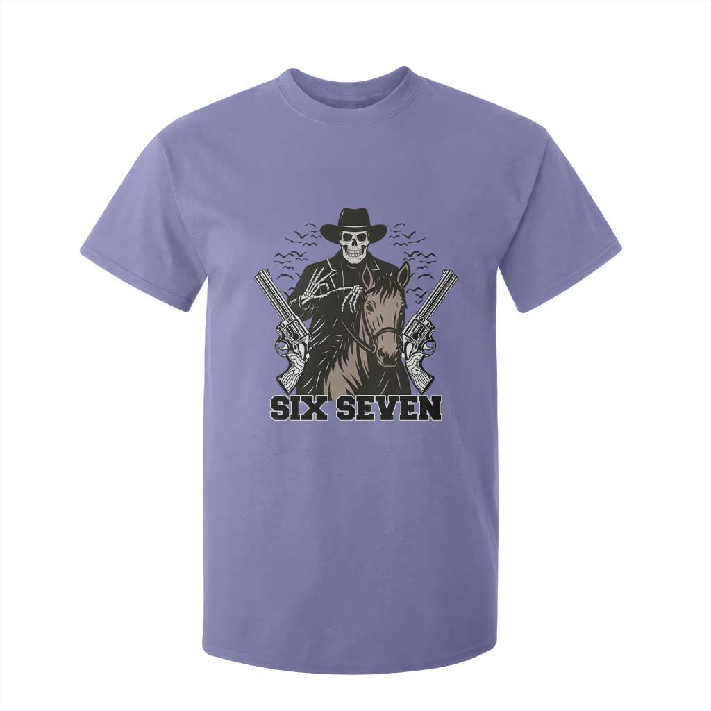 Six Seven Meme Skeleton Cowboy T Shirt For Kid Funny Western Gift TS12 Violet Print Your Wear