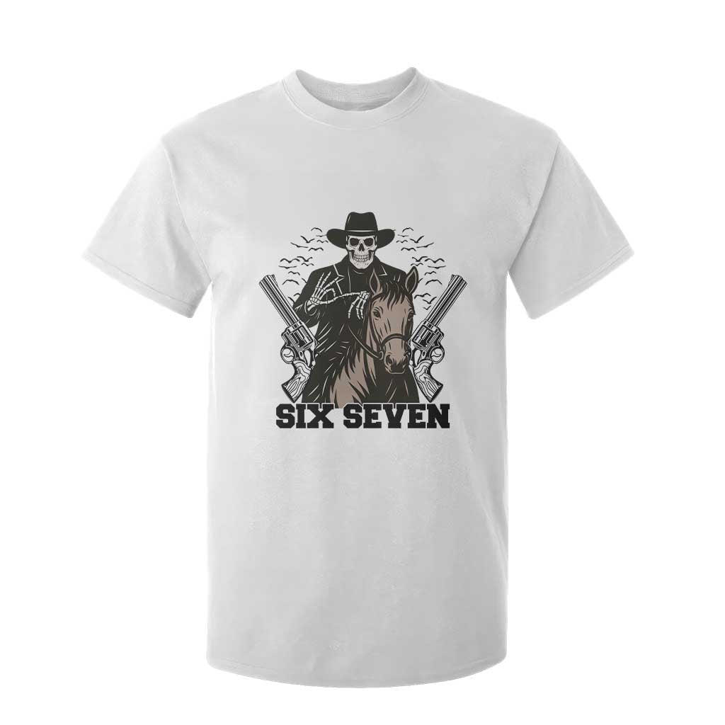 Six Seven Meme Skeleton Cowboy T Shirt For Kid Funny Western Gift TS12 White Print Your Wear