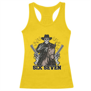 Six Seven Meme Skeleton Cowboy Racerback Tank Top Funny Western Gift TS12 Daisy Print Your Wear