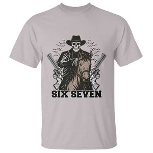 Six Seven Meme Skeleton Cowboy T Shirt Funny Western Gift TS12 Ice Gray Print Your Wear