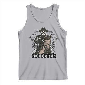 Six Seven Meme Skeleton Cowboy Tank Top Funny Western Gift TS12 Athletic Heather Print Your Wear