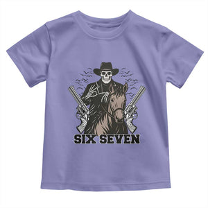 Six Seven Meme Skeleton Cowboy Toddler T Shirt Funny Western Gift TS12 Violet Print Your Wear