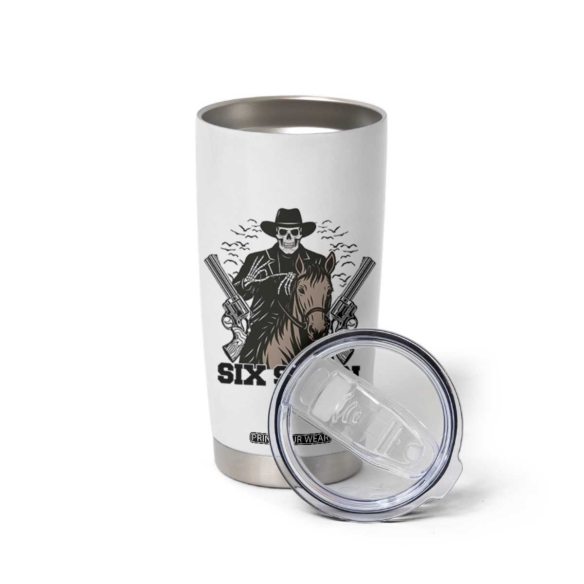 Six Seven Meme Skeleton Cowboy Tumbler Cup Funny Western Gift TS12 Print Your Wear