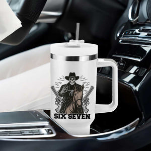 Six Seven Meme Skeleton Cowboy Tumbler With Handle Funny Western Gift TS12 Print Your Wear