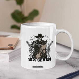 Six Seven Meme Skeleton Cowboy Coffee Mug Funny Western Gift TS12 Print Your Wear