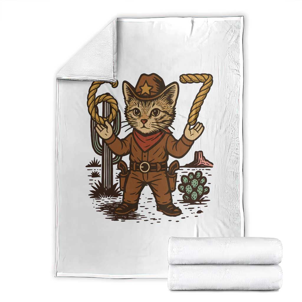 Funny Cowcat Six Seven Meme Throw Blanket Gen Alpha 67 Trend Gift TS12 White Print Your Wear