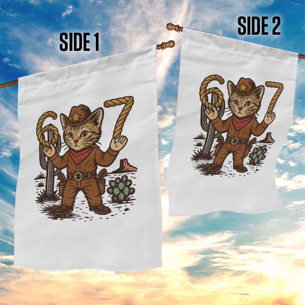 Funny Cowcat Six Seven Meme Garden Flag Gen Alpha 67 Trend Gift TS12 Print Your Wear