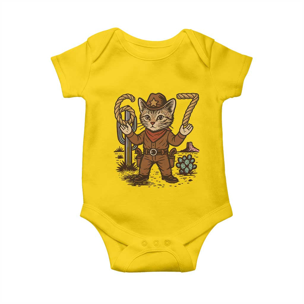 Funny Cowcat Six Seven Meme Baby Onesie Gen Alpha 67 Trend Gift TS12 Daisy Print Your Wear