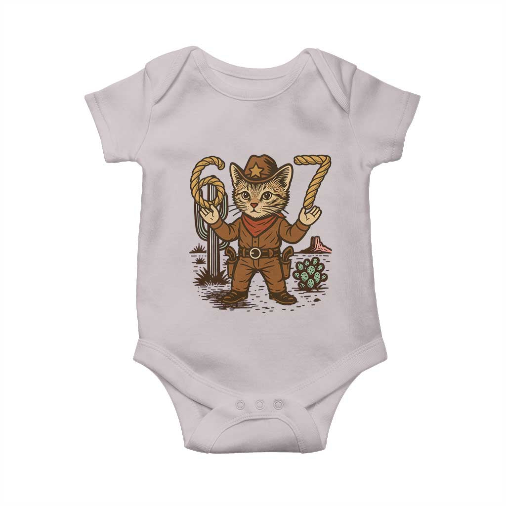 Funny Cowcat Six Seven Meme Baby Onesie Gen Alpha 67 Trend Gift TS12 Ice Gray Print Your Wear