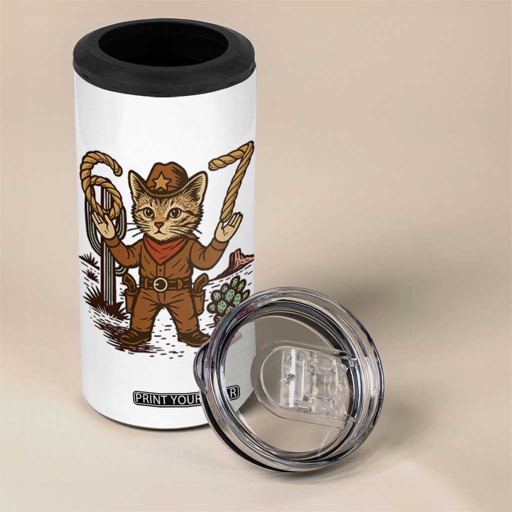 Funny Cowcat Six Seven Meme 4 in 1 Can Cooler Tumbler Gen Alpha 67 Trend Gift TS12 Print Your Wear