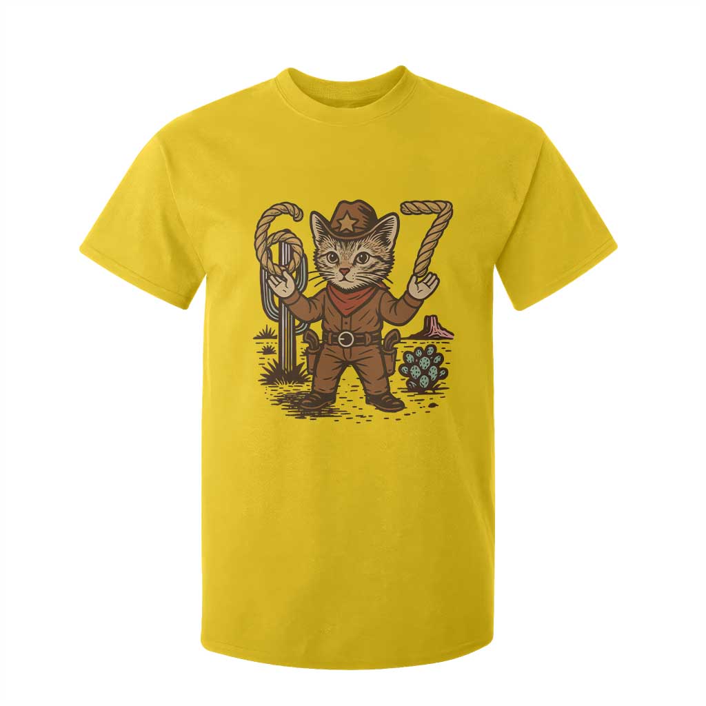 Funny Cowcat Six Seven Meme T Shirt For Kid Gen Alpha 67 Trend Gift TS12 Daisy Print Your Wear