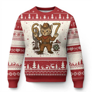 Funny Cowcat Six Seven Meme Ugly Christmas Sweater Gen Alpha 67 Trend Gift TS12 Beige Red Print Your Wear