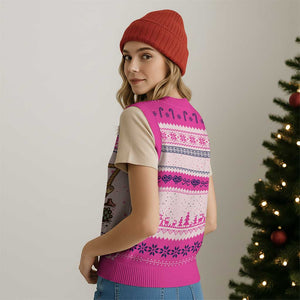 Funny Cowcat Six Seven Meme V-Neck Knit Sweater Vest Gen Alpha 67 Trend Gift TS12 Print Your Wear