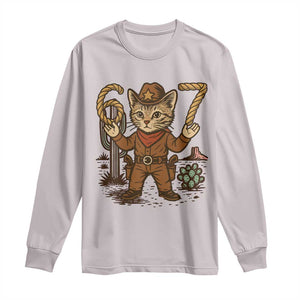 Funny Cowcat Six Seven Meme Long Sleeve Shirt Gen Alpha 67 Trend Gift TS12 Ice Gray Print Your Wear