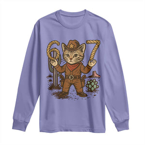 Funny Cowcat Six Seven Meme Long Sleeve Shirt Gen Alpha 67 Trend Gift TS12 Violet Print Your Wear