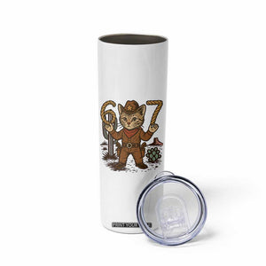 Funny Cowcat Six Seven Meme Skinny Tumbler Gen Alpha 67 Trend Gift TS12 Print Your Wear