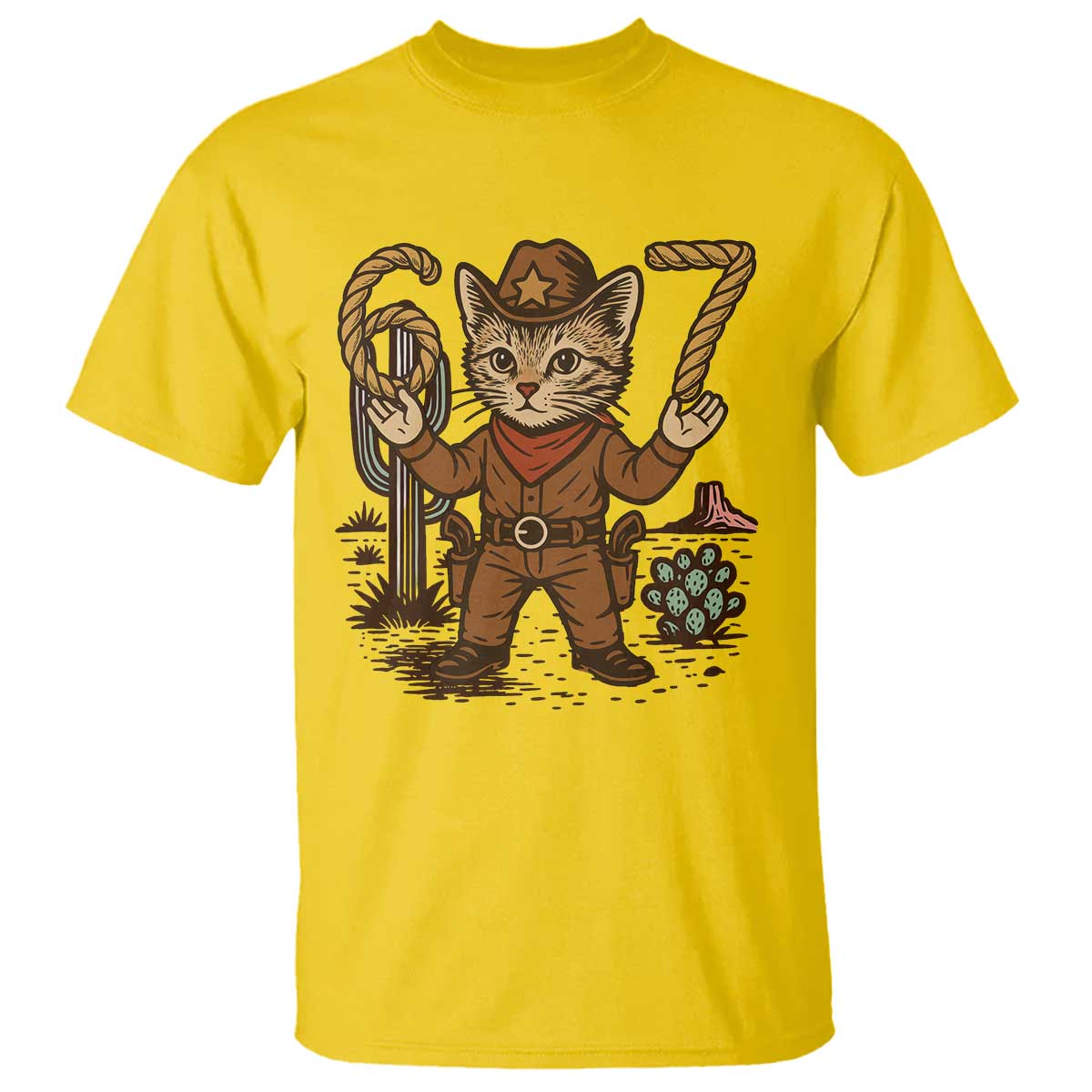 Funny Cowcat Six Seven Meme T Shirt Gen Alpha 67 Trend Gift TS12 Daisy Print Your Wear