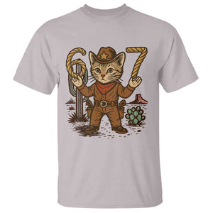 Funny Cowcat Six Seven Meme T Shirt Gen Alpha 67 Trend Gift TS12 Ice Gray Print Your Wear