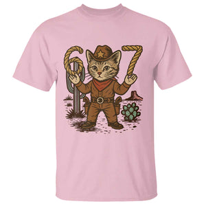Funny Cowcat Six Seven Meme T Shirt Gen Alpha 67 Trend Gift TS12 Light Pink Print Your Wear