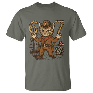 Funny Cowcat Six Seven Meme T Shirt Gen Alpha 67 Trend Gift TS12 Military Green Print Your Wear