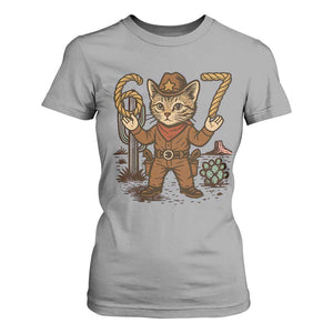 Funny Cowcat Six Seven Meme T Shirt For Women Gen Alpha 67 Trend Gift TS12 Sport Gray Print Your Wear