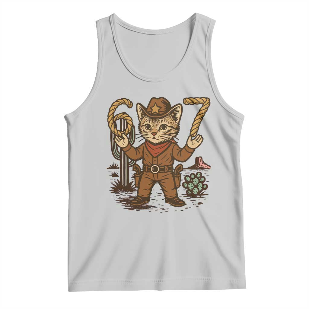 Funny Cowcat Six Seven Meme Tank Top Gen Alpha 67 Trend Gift TS12 Ash Print Your Wear