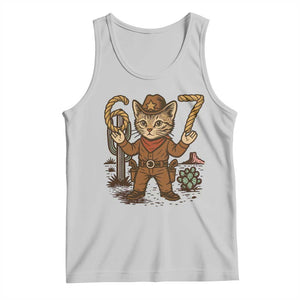 Funny Cowcat Six Seven Meme Tank Top Gen Alpha 67 Trend Gift TS12 Ash Print Your Wear