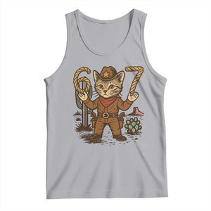 Funny Cowcat Six Seven Meme Tank Top Gen Alpha 67 Trend Gift TS12 Athletic Heather Print Your Wear