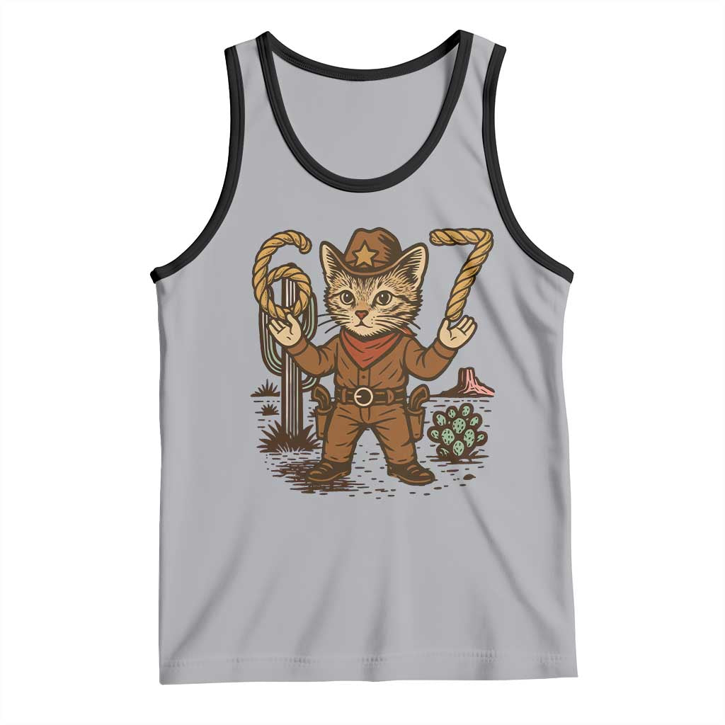 Funny Cowcat Six Seven Meme Tank Top Gen Alpha 67 Trend Gift TS12 Athletic Heather Black Print Your Wear