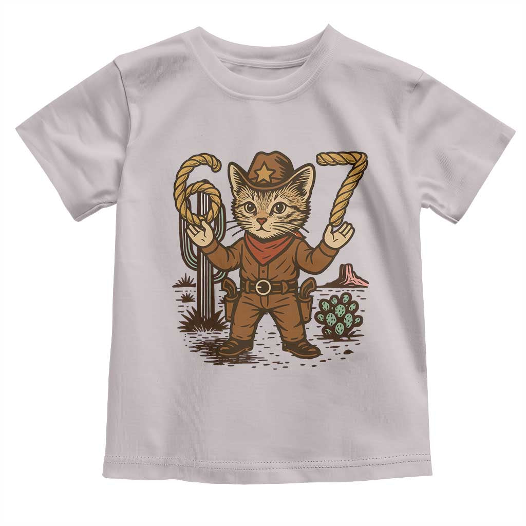 Funny Cowcat Six Seven Meme Toddler T Shirt Gen Alpha 67 Trend Gift TS12 Ice Gray Print Your Wear