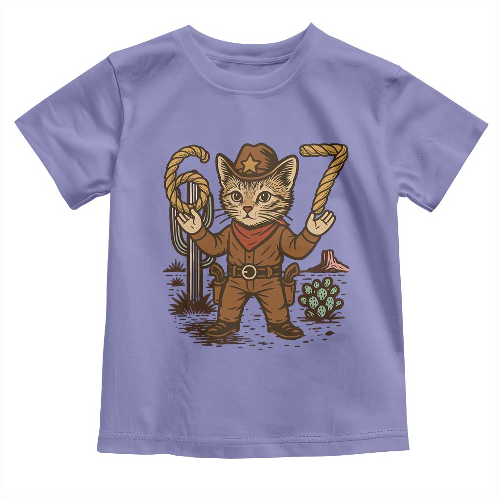 Funny Cowcat Six Seven Meme Toddler T Shirt Gen Alpha 67 Trend Gift TS12 Violet Print Your Wear