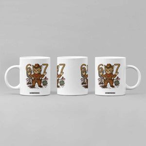 Funny Cowcat Six Seven Meme Coffee Mug Gen Alpha 67 Trend Gift TS12 Print Your Wear