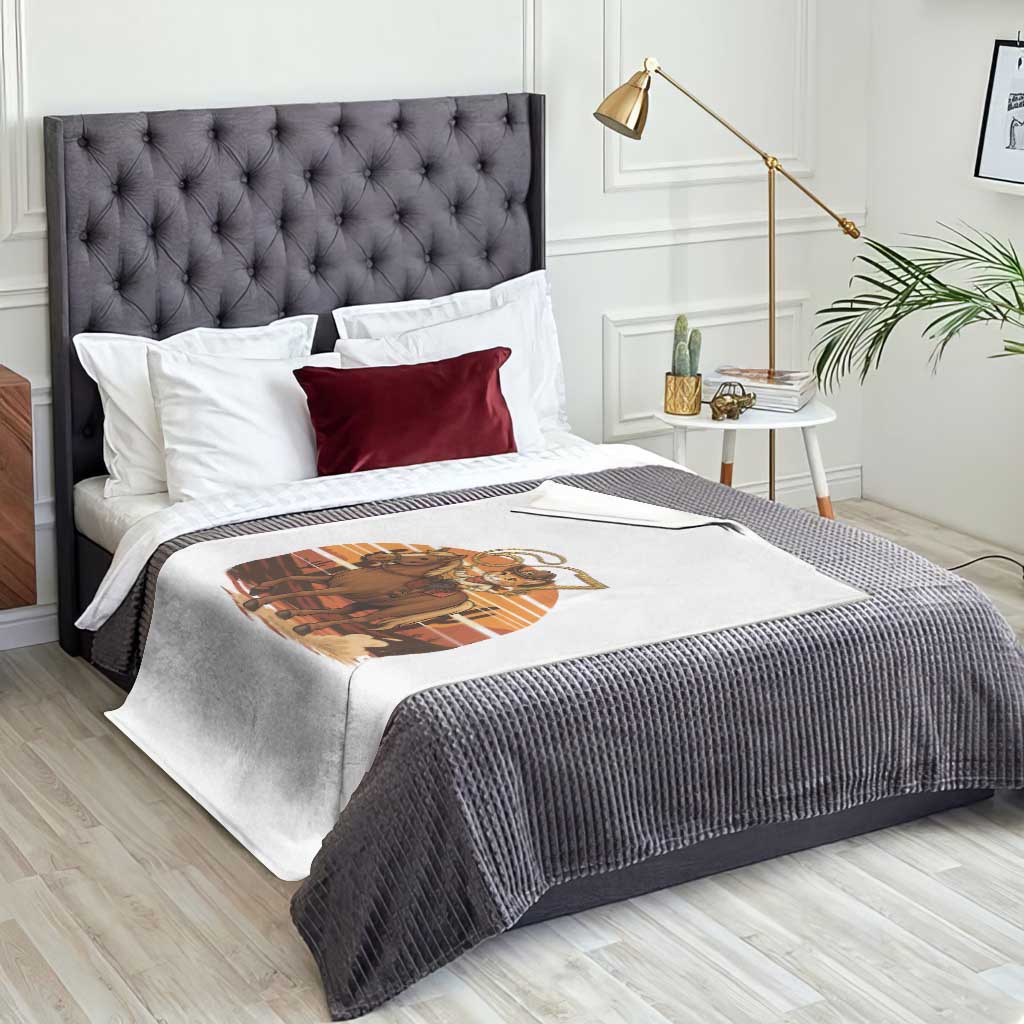 Funny Cowcat Six Seven Meme Throw Blanket Western 67 Trend Gift TS12 Print Your Wear