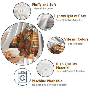 Funny Cowcat Six Seven Meme Throw Blanket Western 67 Trend Gift TS12 Print Your Wear