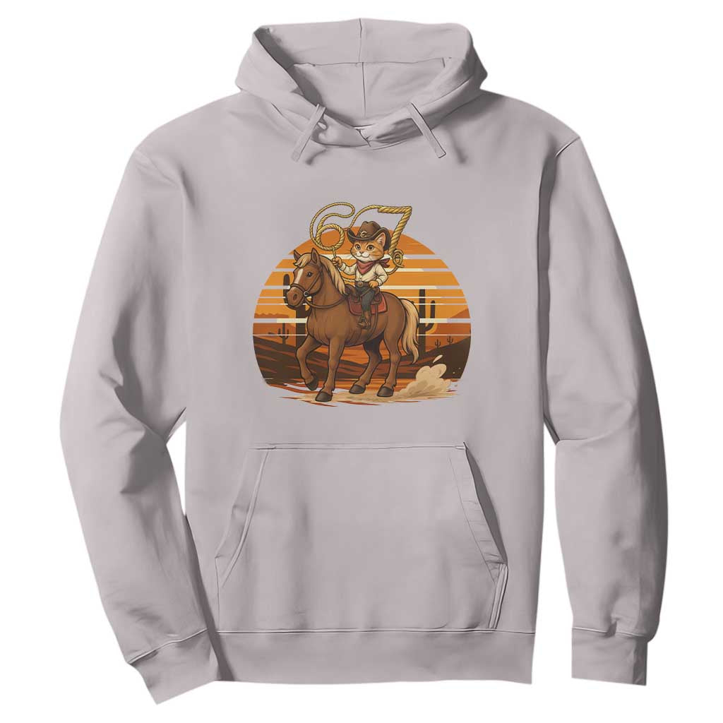Funny Cowcat Six Seven Meme Hoodie Western 67 Trend Gift TS12 Ice Gray Print Your Wear