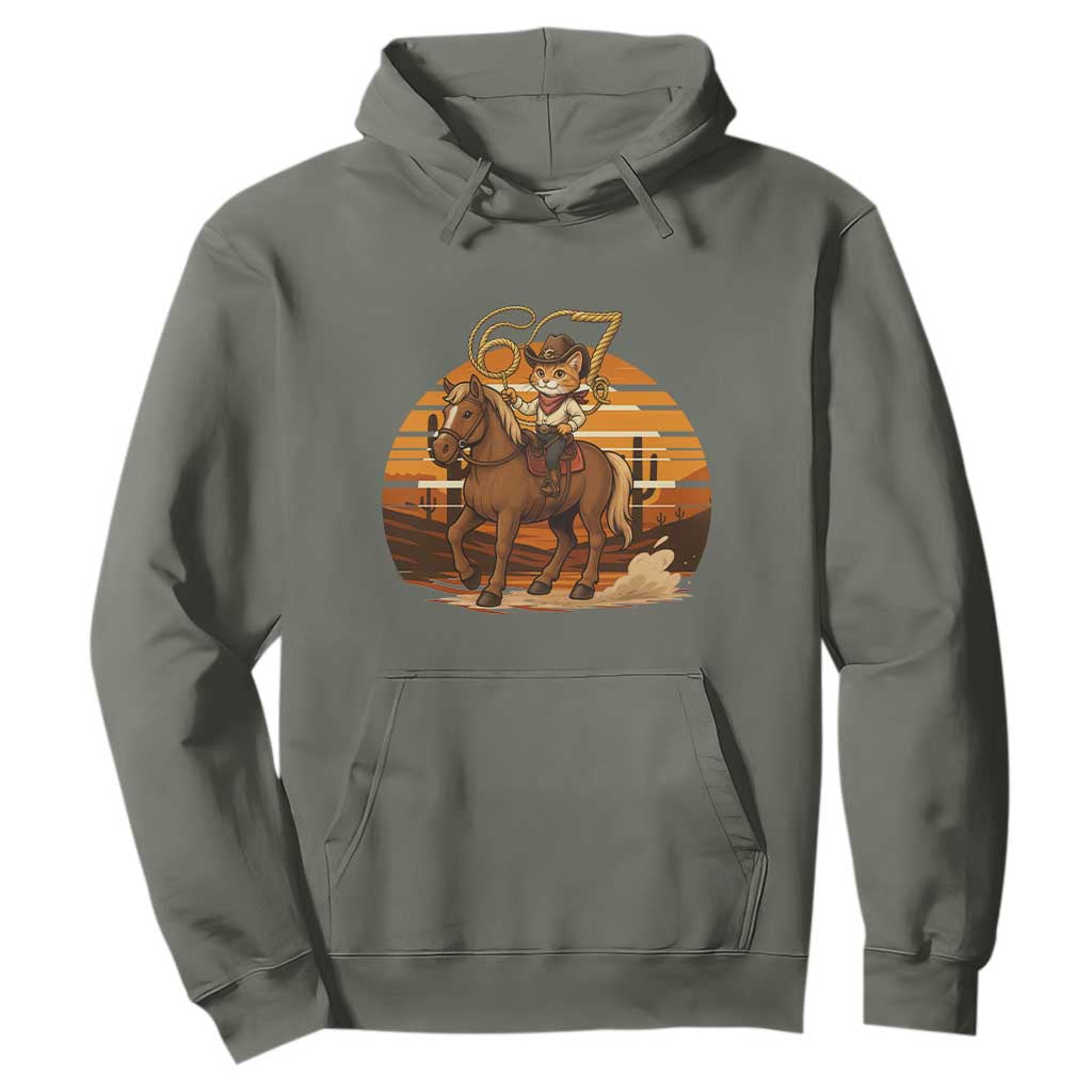 Funny Cowcat Six Seven Meme Hoodie Western 67 Trend Gift TS12 Military Green Print Your Wear