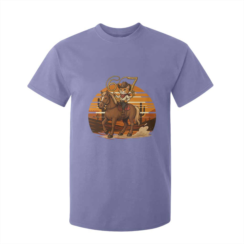 Funny Cowcat Six Seven Meme T Shirt For Kid Western 67 Trend Gift TS12 Violet Print Your Wear
