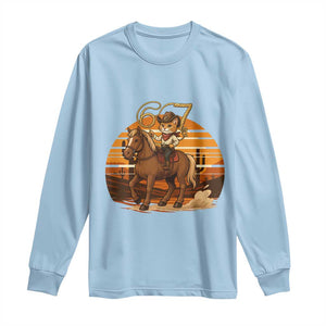 Funny Cowcat Six Seven Meme Long Sleeve Shirt Western 67 Trend Gift TS12 Light Blue Print Your Wear