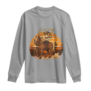 Funny Cowcat Six Seven Meme Long Sleeve Shirt Western 67 Trend Gift TS12 Sport Gray Print Your Wear