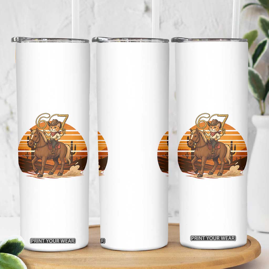Funny Cowcat Six Seven Meme Skinny Tumbler Western 67 Trend Gift TS12 Print Your Wear