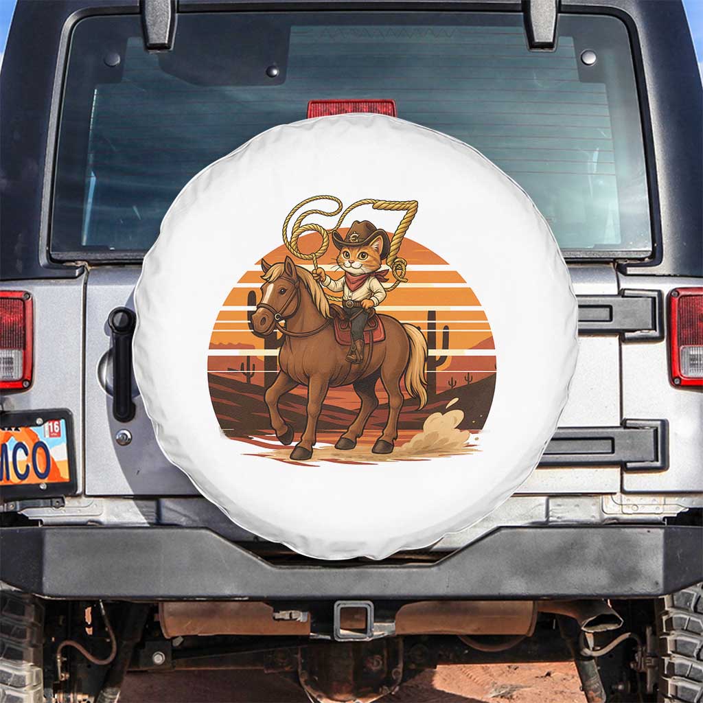 Funny Cowcat Six Seven Meme Spare Tire Cover Western 67 Trend Gift TS12 No hole White Print Your Wear