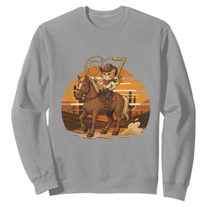 Funny Cowcat Six Seven Meme Sweatshirt Western 67 Trend Gift TS12 Sport Gray Print Your Wear