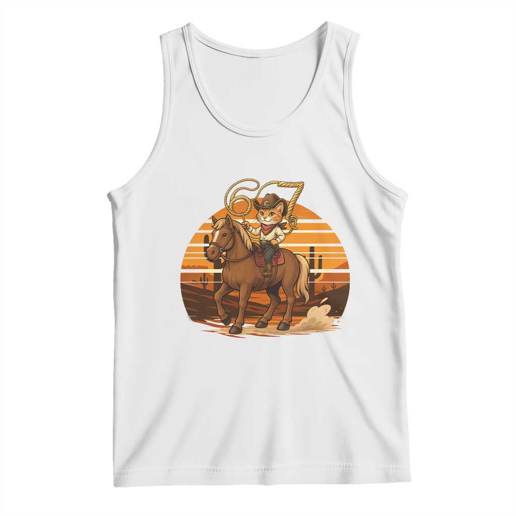 Funny Cowcat Six Seven Meme Tank Top Western 67 Trend Gift TS12 White Print Your Wear