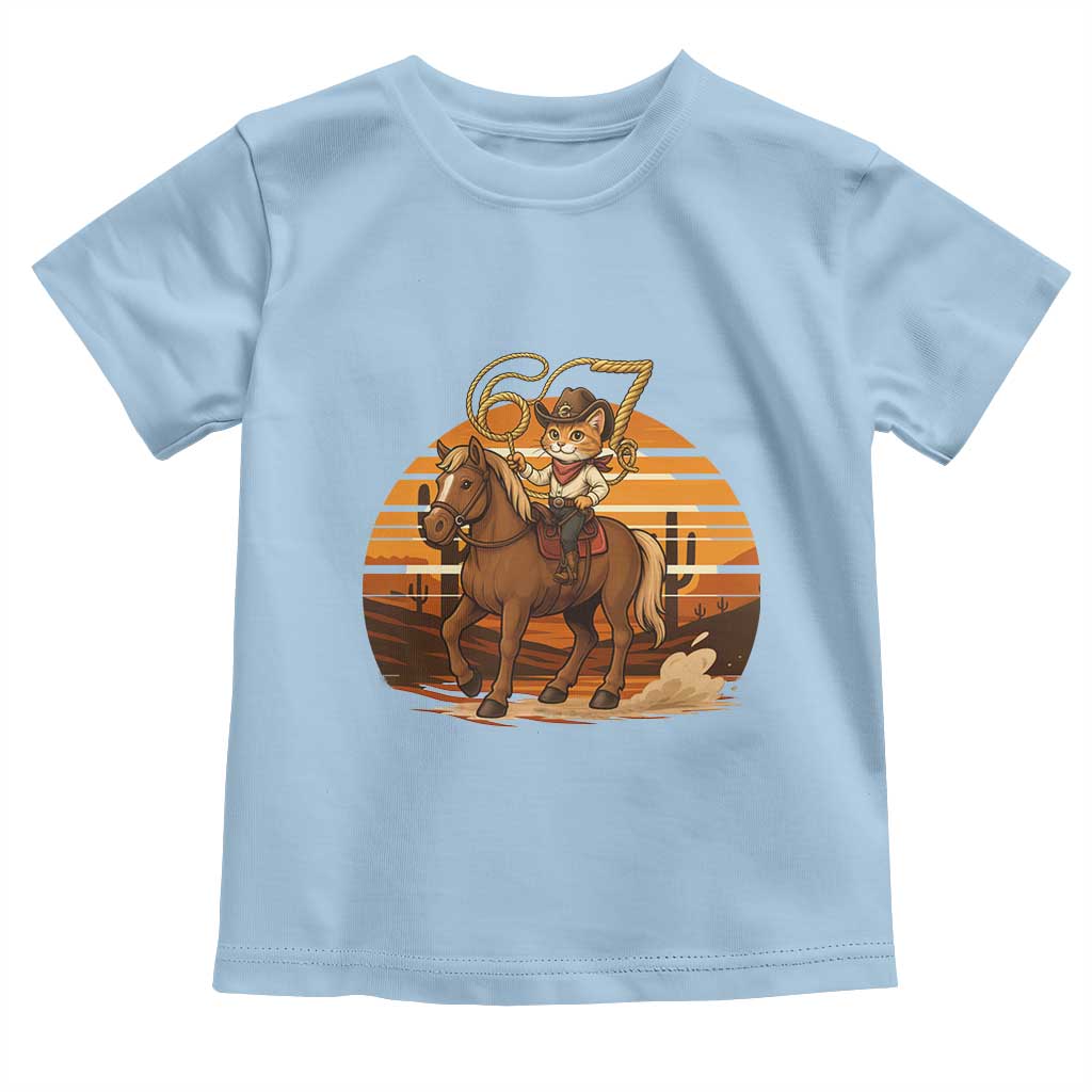 Funny Cowcat Six Seven Meme Toddler T Shirt Western 67 Trend Gift TS12 Light Blue Print Your Wear