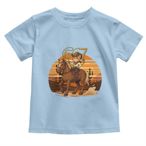 Funny Cowcat Six Seven Meme Toddler T Shirt Western 67 Trend Gift TS12 Light Blue Print Your Wear