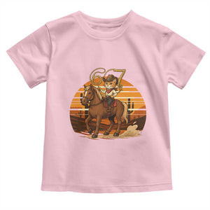 Funny Cowcat Six Seven Meme Toddler T Shirt Western 67 Trend Gift TS12 Light Pink Print Your Wear