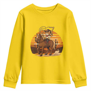 Funny Cowcat Six Seven Meme Youth Sweatshirt Western 67 Trend Gift TS12 Daisy Print Your Wear